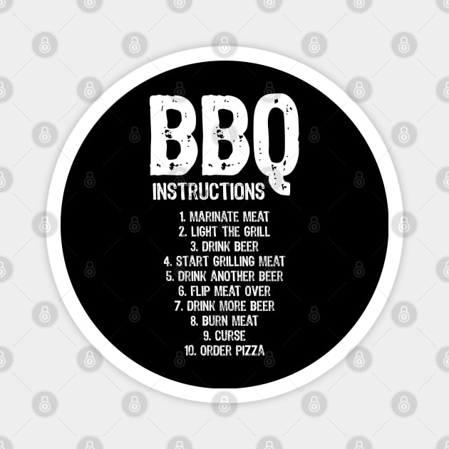 Funny BBQ Instructions Magnet by Scar